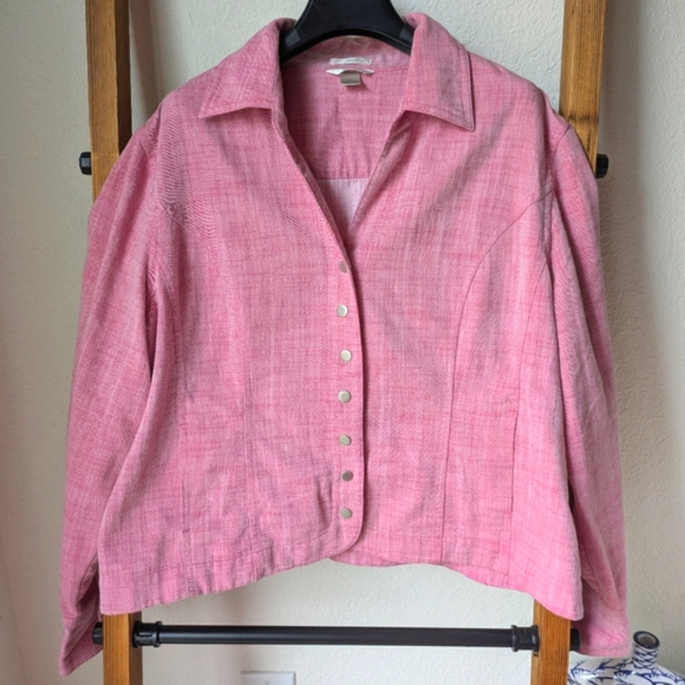 Christopher & Banks Pink Button-Down Blazer/ Light Jacket - Size XL